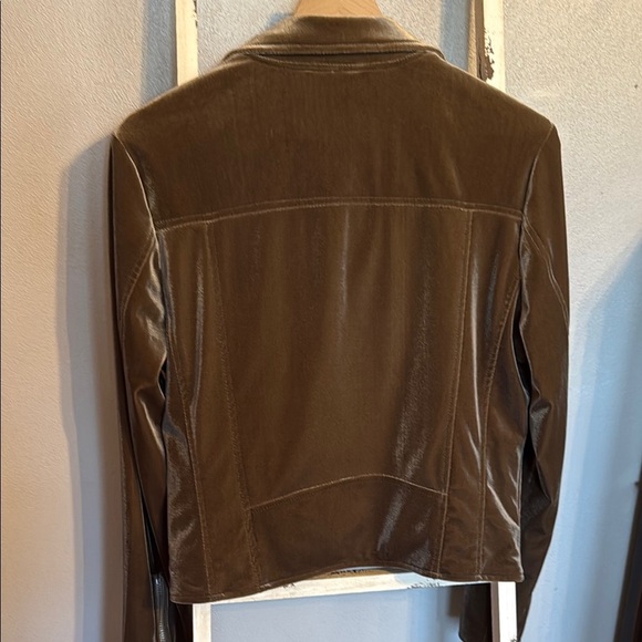 NWOT BLANK NYC Velour Brown Moto Jacket - Picture 4 of 10